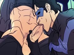 Batman getting blowjob from his enemy in cartoon porn
